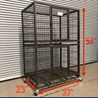     2x Heavy Duty Comfy Dog Kennel Crate Cage      Plastic Floor  Tray  Casters     