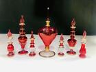 Decorative Mix Set Of 7 Egyptian Perfume Bottles Hand Blown Glass Size 6-2    