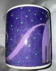 Laurel Burch 1991 Mr Jios Cat Coffee Mug White Purple Triangles Gold