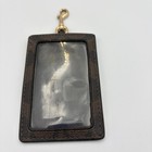 Coach Id Badge Card Holder Brown black Signature Canvas - No Lanyard Read