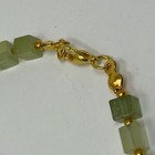 Handmade Anklet Natural Green Aventurine Stone Cubes Gold Tone Metal Spacers 9 