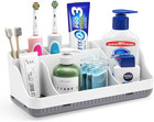 Bathroom Counter Organizer And Storage  7 Slots Detachable Toothbrush Holders   