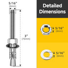 5 16 X 3 Inch Wedge Anchors  10pcs 304 Stainless Steel Industrial 5 16 Heavy Dut