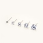 Lavishe 925 Sterling Silver Cubic Zirconia Classic Stud Earrings  2mm To 6mm