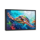 Sea Turtle Framed Wall Art Canvas Decor For Living Room Bedroom Bathroom Office