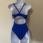 Speedo Blue Endurance 1 Piece Swimsuit Swim Flyback Training Competitive Sz 26