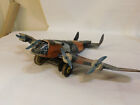 Large Vintage Marx Tin Litho Windup Ww2 Bomber Plane With 18  Wingspan