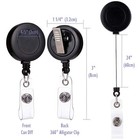 2 Pack  Retractable Id Name Badge Holder Reels With Swivel Alligator Clip Black