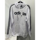 Adidas Pullover Hoodie Men Xl White 3-stripes Linear Logo Fleece