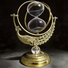 Antique Peacock Hourglass     60 Minute Rotating Sand Timer With Crystal Elegance