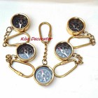 Lot Of 10 Pcs Brass Maritime Nautical Vintage Style Pocket Compass Keychain Gift