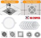 20   Disposable Shower Drain Hair Catcher Mesh Sticker Strainers For Shower Drain