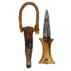 Antique Sudanese Mahdi Arm Dagger Knife Leather Scabbard Tribal African 19th C