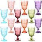 Wine Glasses Set Of 12 Vintage Goblet 9 Oz Vintage Colored Glass Goblet 