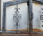 Vintage Large Iron Fireplace Mount cover Or Insert W  2 Doors- Missing Screen