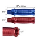 Red   Blue Glad Hand Handle   Transverse Stripe Handle   Anodized Aluminum  