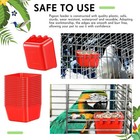 4pcs Hanging Water Feed Cage Cups For Poultry Gamefowl Rabbit Chicken Red Square
