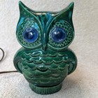 Vintage Ceramic Owl Table Lamp Night Light Retro 1970s Mid Century Modern Decor