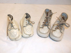 Vtg Lot Of 2 Girls boys White Baby Shoes Size 2  1-pair Moccasins 1-traditional