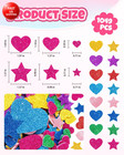 1024pcs Glitter Foam Stickers For Kids - Self-adhesive Heart   Star Shapes  Spar