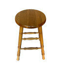 Vintage Mcm Solid Oak Wood  Bar   Kitchen 24  Stool - Rare 