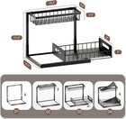 2 Tier Under Sink Organizer Slide Out Storage Rack For Kitchen Bathroom Cabinet