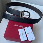 Authentic Men s Salvatore Ferragamo Leather Belt Black   Brown Reversible