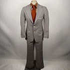 Vintage 70s Leisure Suit Mens 38 Jacket Coat 32 30 Pants Disco Club Nik Mod Mcm
