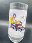 2 Vtg Ronald Mcdonald Glass Tumbler Sled Winter Glasses Sledding Mcm Mcdonald s