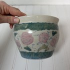 Vintage Chinese Floral Ceramic Flower Pot Planter   Pastel Pink  