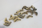 Antique Brass Stair Rod Clips Vintage Pipe Rail Pole Clips Only X20   14mm Hole