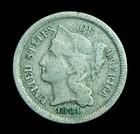 1881 Three Cent Nickel Coin  t202 