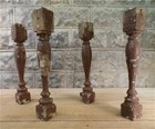 4 Vintage Brown Wood Balusters  Reclaimed Spindles  Architectural Salvage  G