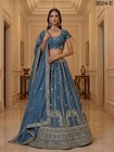 Designer Silk Lehenga Choli Sequins Zari Work Wedding Party Wear Ethnic Set