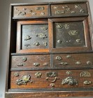Antique Decorated Menuki Japanese Cha Dansu Tea Cabinet Meiji Period