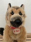 Fao Schwarz German Shepherd Plush Puppy Dog Brown Stuffed Animal Realistic
