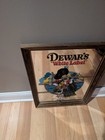 Vintage 24x16 Original Advertising Dewars White Label Whisky Mirror Bar Pub Sign