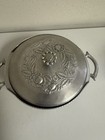 Hand Forged Hammered Aluminum Everlast Metal Casserole Dish W floral Lid Vintage
