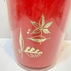 Vintage Mcm Ice Bucket Canister With Lid Plastic Red Gold Yellow 8 75 X 7 Inches