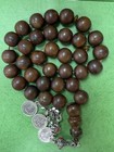 Antique Very Rare Hand Made Natural Beast Horn  Islamic  Prayer 33 Beads 102g R1