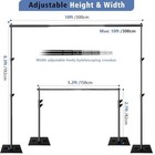 Adjustable Pipe And Drape Backdrop Stand Kit 10ft X 6 5ft For Events  Weddings 