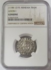 1198- 1219 Silver Cilician Armenia Tram Levon I Hammered Coin Ngc Certified