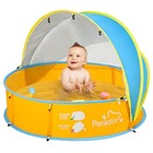 Baby Beach Tent  Paddling Pool For Kids   Pets With Uv Shade Canopy Yellow-blue