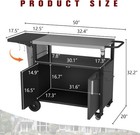 Grill Cart With Storage  Outdoor Bar Cart Rolling Bbq Cart Movable Table Stand