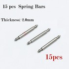 15pcs Watch Band Spring Bars 2 0mm Diameter Strap Link Pins Stainless Steel Part