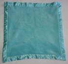 Elegant Baby Aqua Teal Security Blanket Baby Lovey Plush Satin