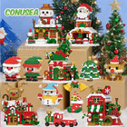 Christmas Gifts Micro Building Block Series Santa Claus Reindeer Puzzle Assembli