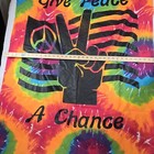 Give Peace A Chance Rainbow Tie Dye 35 x47  Wall Hanging Tapestry