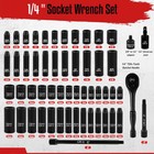 55pcs 1 4  Drive Impact Socket Set Metric   Sae Sockets Shallow   Deep Cr-v