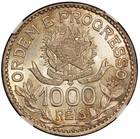 1913-a Brazil 1000 Reis Silver Coin - Ngc Ms 63 - Km  513